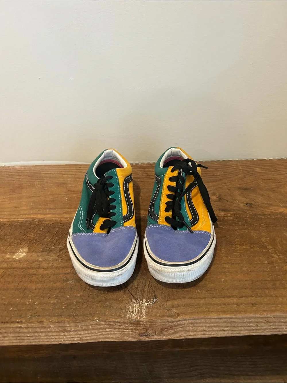 Low Top Sneakers in Green, Yellow & Purple 7 Women’s